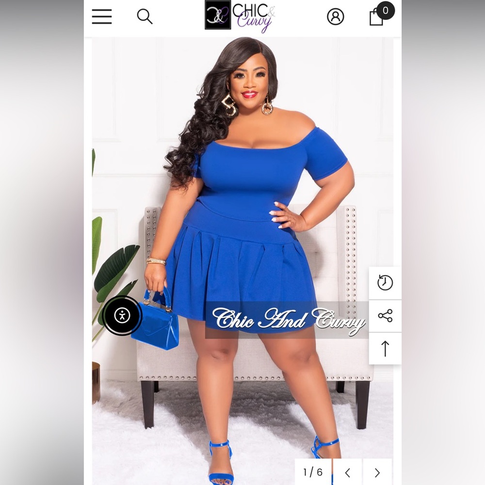 NWOT 2 piece off shoulder skort set 💙🦋